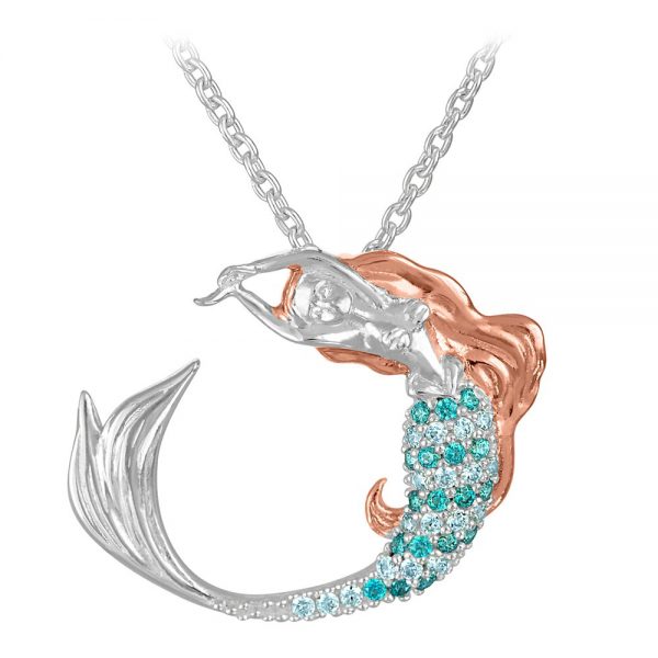 Disney Princess Little Mermaid Sterling Silver Cubic Zirconia Necklace,  Official License : Amazon.co.uk: Fashion